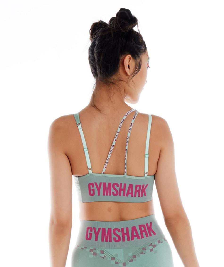 Gymshark Wtflex Cyborg Seamless Ženske Sportski Grudnjak Plave Roze Plave | HR 3349QMA